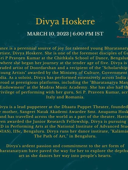 Divya Hoskere - Bharatanatyam Dance Performances On Stage & In The Press photo 4