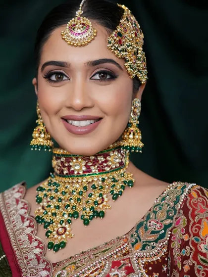 A smile that lights up the room. For this beautiful Nikah bride, we created a look that was both timeless and radiant. Her happiness is the most beautiful feature of all, and my job is to make sure she feels confident enough to let it shine.