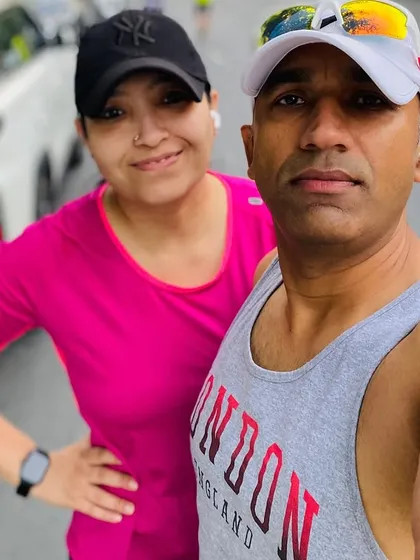 A selfie of a couple from our club during the anniversary run. They are an inspiration to us all.
