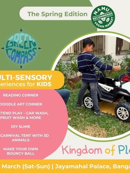 A visual feature of Green Compass's activities, including their popular pretend-play car wash.