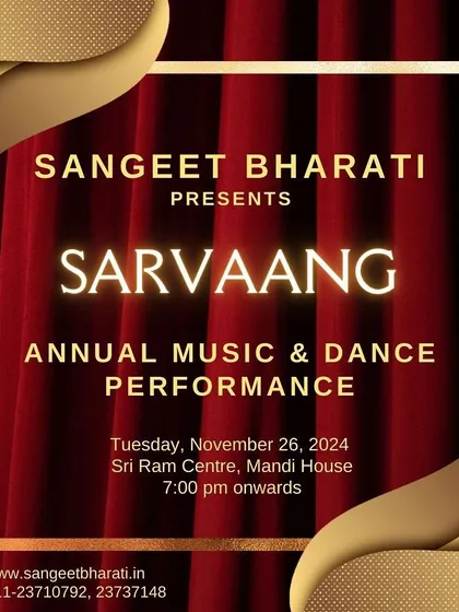 An invitation to "Sarvaang," our grand annual music and dance showcase. This event is a celebration of our students' hard work and talent, giving them a professional platform to shine.