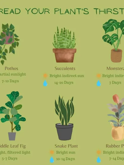 Understanding how much water each plant needs is key to a healthy garden. This guide shows the specific watering schedules for popular houseplants like Monsteras and Snake Plants, a core part of our smart watering service.