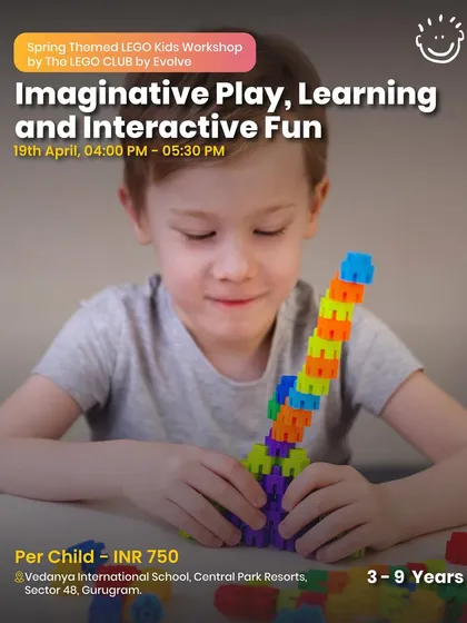 An imaginative play and learning session with LEGOs. I find workshops that encourage both creativity and problem-solving.