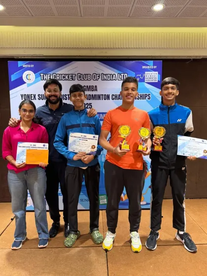 Success is a team effort. Here I am with our medalists from the CCI GMBA Yonex Sunrise District Badminton Championship. We train together, we win together, and every achievement is a shared victory for our badminton family.