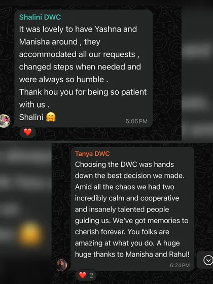 "Choosing DWC was hands down the best decision we made." Reviews like this make all the hard work worth it. We cherish the memories we make with our clients.