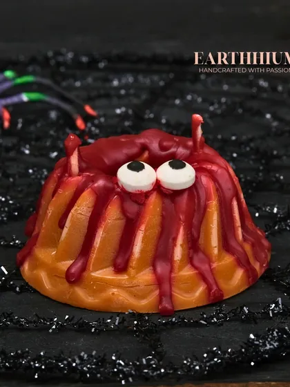 A bloody-looking jelly monster candle for extra spookiness.