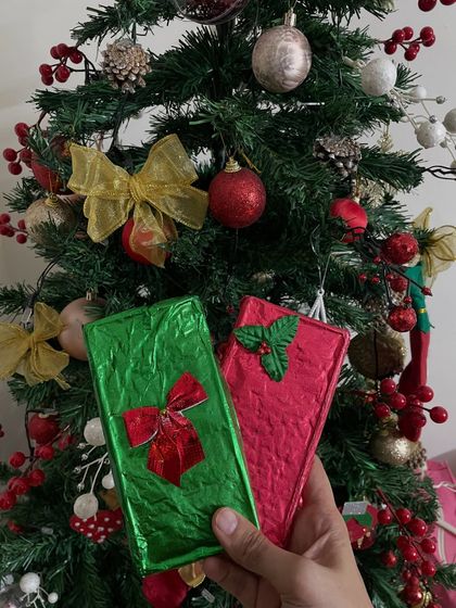 The final product from our chocolate making activity. Each child gets to wrap their creation in festive foil, making it a perfect, personalized treat to take home from the party.