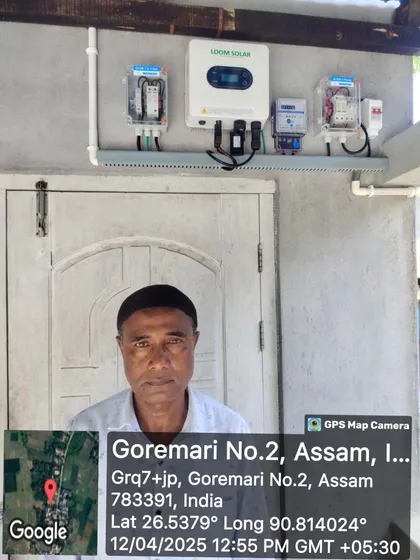 A satisfied customer in Goremari, Assam, with his 3kW ongrid solar system. We are building a solar-powered future for Assam, one rooftop at a time, with reliable technology and expert support.