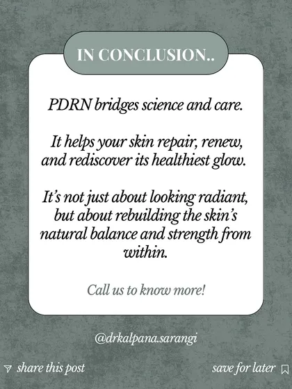 In conclusion, PDRN bridges the gap between science and care. It helps your skin repair, renew, and rediscover its healthiest glow by rebuilding its natural balance and strength from within.