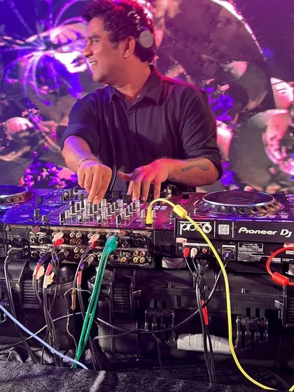 Another look at my setup, showing the complexity of the connections. My professional gear ensures reliability and perfect sound, so the music never stops.