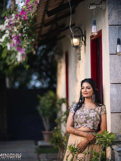 A beautiful solo shot of the bride. Her makeup is soft and elegant, perfect for a modern bride who wants to look like the best version of herself.