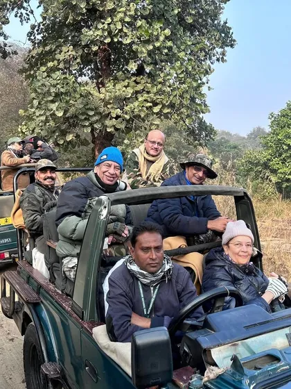 Our happy group of photographers in Ranthambore. These trips are about more than just photography; they are about building a community and sharing unforgettable experiences.