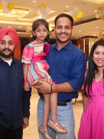 A group of friends and family celebrating together. I make sure to photograph the important people in your child's life.