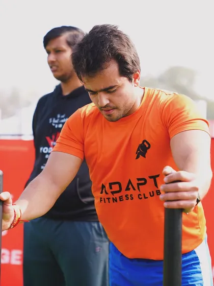 Taking a moment to breathe before the next obstacle. Pacing and strategy are just as important as physical strength in these long-format races.