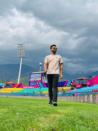 A smile on my face while walking across the stunning Dharamsala ground. It's impossible not to feel inspired in such a location.