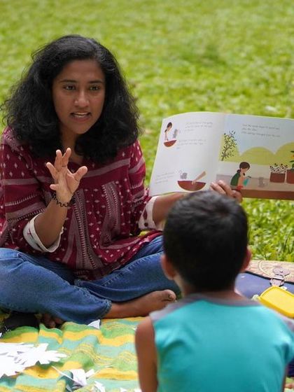 A series from our 'Farm to Plate' theme, where we explored where our food comes from. The children's reactions to the story of 'Harvest Day' are priceless.