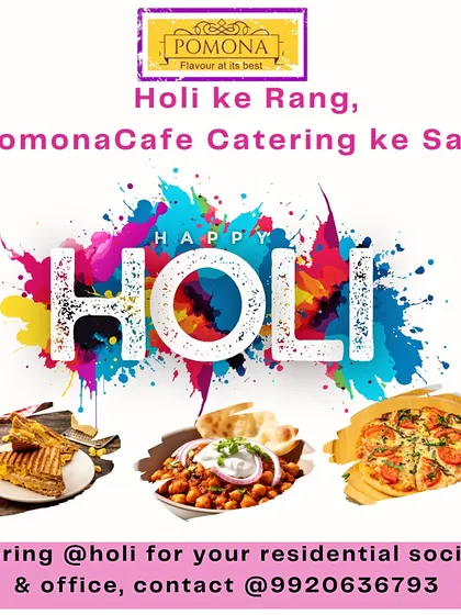 Bringing the colours of Holi to your celebration with a special catering menu. I can set up live counters for your residential society or office party, serving festive favourites like chole, sandwiches, and pizza.
