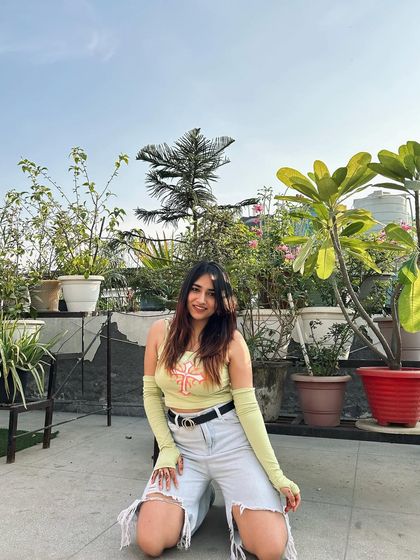 Promoting the Myntra End of Reason Sale with a cool, casual outfit. This type of post is direct and effective, driving traffic and sales for the brand.