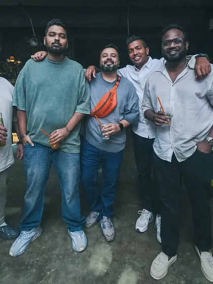 The homies hanging out and enjoying the party.