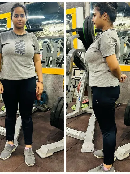 Results for everyone. This female client started her fat-to-fit journey and lost 7kg with a customized transformation plan. Strength training is for women too, and it delivers incredible results.