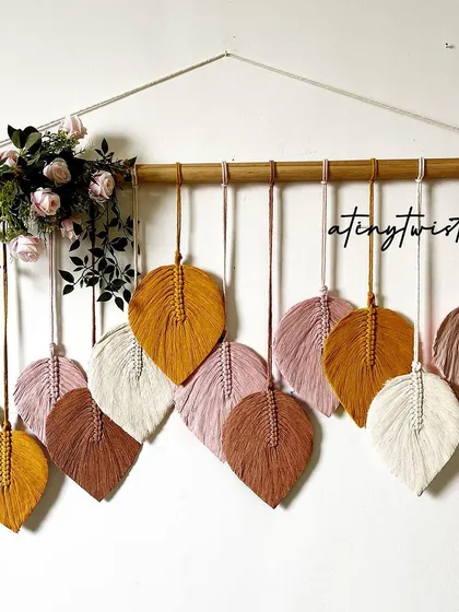 This color combination is one of my favorites. The soft pinks, dusty rose, and warm mustard tones create a gentle and romantic feel, perfect for a bedroom or living room.