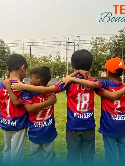 Cricket builds friendships that last a lifetime. Here, our young players show the team bonding and camaraderie that we foster in every group session.