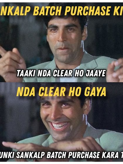 You bought the Sankalp Batch to clear NDA. You cleared NDA because you bought the Sankalp Batch. It's a simple formula for success. Trust us and do the work.
