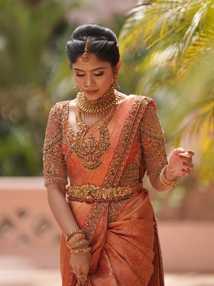 Additional views showcasing the variety and detail of my heirloom bridal sarees. Each image captures a different angle, moment, or detail, from full portraits to close ups of the fabric and embroidery, illustrating the complete story of each bride's custom creation.