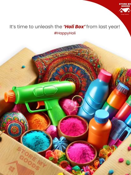 It's time to unleash the 'Holi Box' from last year! Get ready to splash into the colors of Holi, and when the festival is over, I'll be here to store it all again for next year.