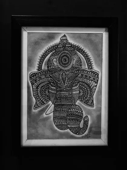 A collection of my other framed A4 size zentangle and sketch artworks, including various animals and patterns.