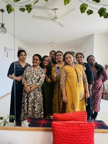 A happy mirror selfie of our students. The synergy of coming together for weekend classes is infectious and builds a beautiful journey for all of us.