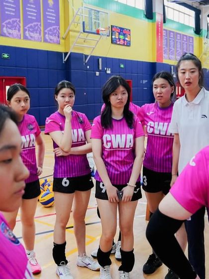 The CWA team in a timeout. Every team brought their A-game, making the tournament a true test of skill and strategy.