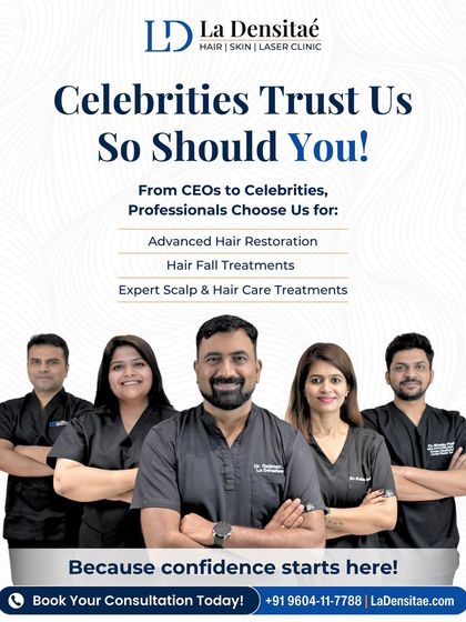 From CEOs to celebrities, professionals choose my clinic for advanced hair restoration and expert care. This image of my team represents the expertise and dedication we bring to every patient. Because confidence starts here.