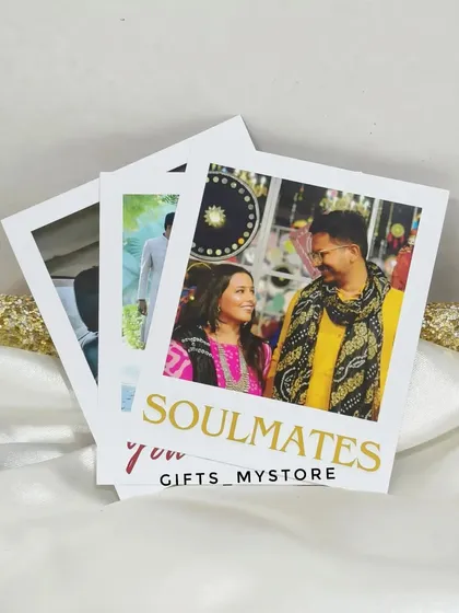 I love adding these custom polaroid-style photos to my wedding hampers. They add such a personal and modern touch to the gift.