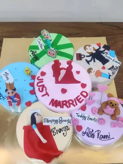 A unique cake that combines six different themes into one! This is a great option for a group celebration or for someone who has many different interests.