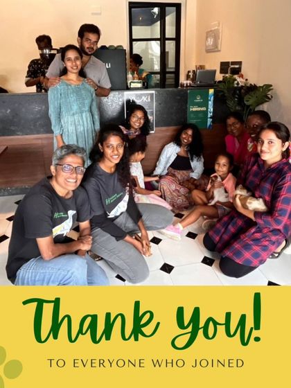 Thank you to everyone who joined. A group photo from our successful Reading with Pups event.