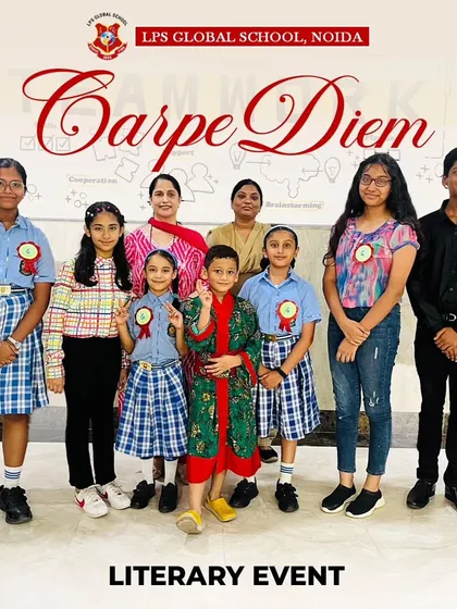 A poster for our 'Carpe Diem' literary event. This event is a celebration of art and expression, providing a platform for students to showcase their literary and creative talents.
