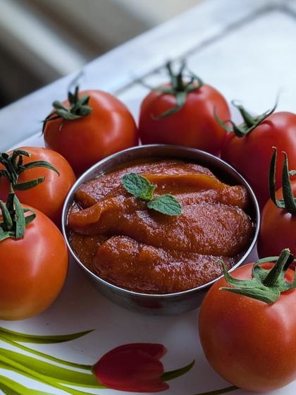 From our farm to your pantry. Here is a batch of delicious homemade ketchup made from our very own tomatoes, a simple and conscious step towards a healthier lifestyle.