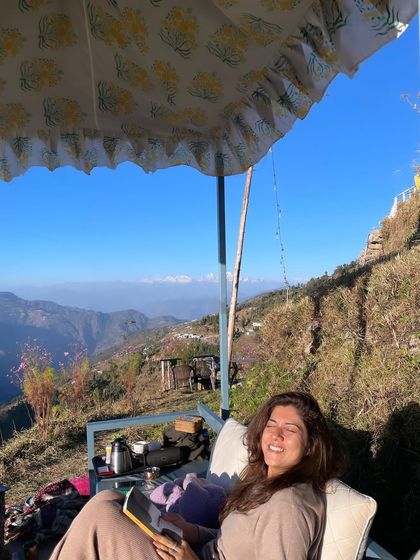 Soaking in the Himalayan sun, too happy and peaceful to pose. These are the moments of pure contentment that I wish for everyone who joins my retreats.