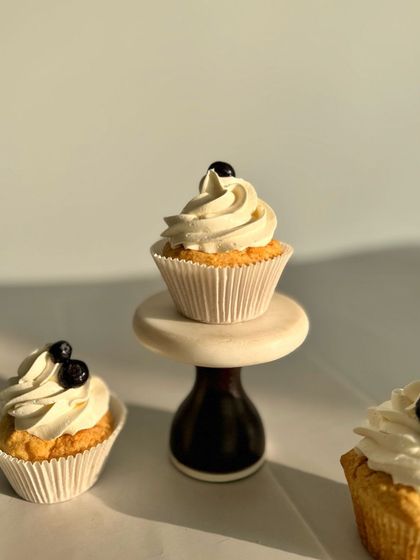Simple and delicious, these are my Blueberry cupcakes. A light vanilla cupcake base is topped with a swirl of vanilla frosting and fresh blueberries.