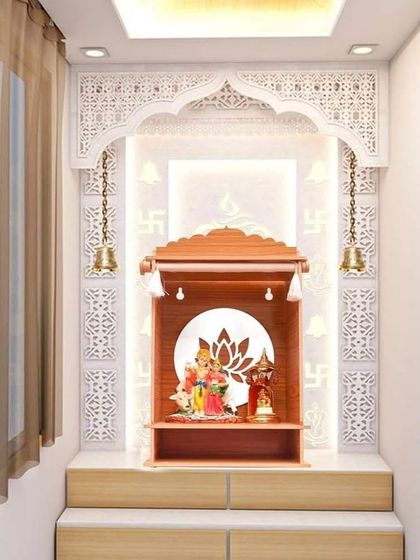Bengaluru Interiors - Space-Saving Furniture Solutions Pooja Room Designs photo 3