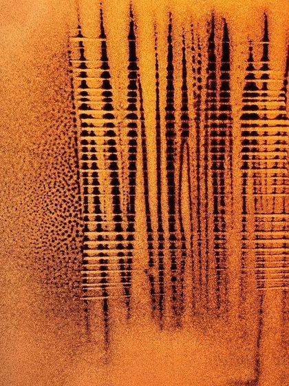 Titled 'Sand Binding', this piece is an evolution of the previous abstract. I've introduced horizontal breaks in the lines, creating a pattern that feels like a woven fabric or a digital code.