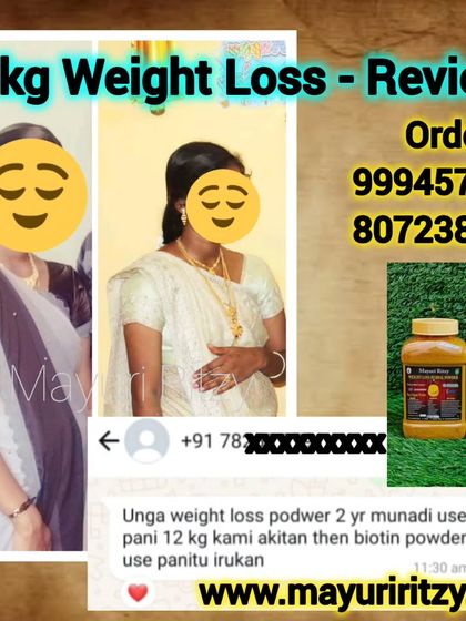 This customer lost 12 kg using our weight loss powder. She later started using our Biotin powder as well. It shows that once you start seeing good results with one natural product, you build trust in a healthier lifestyle.