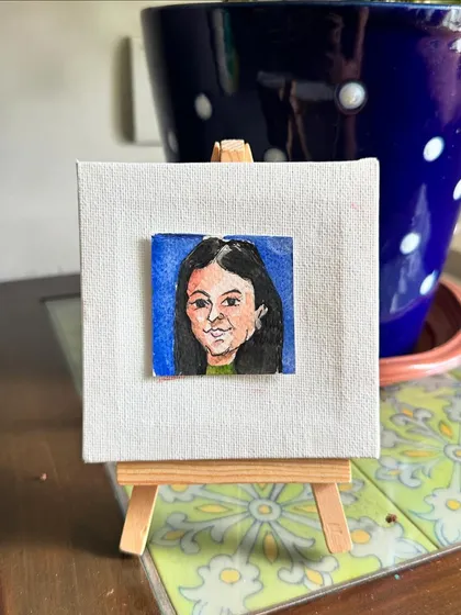 A tiny watercolour portrait of my best friend, Shrutika, whose logical perspective always balances my emotional one.