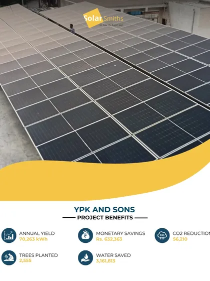 This industrial installation for YPK and Sons saves the company over ₹6.3 lakhs annually. It's a powerful example of how solar energy can improve the bottom line for businesses.