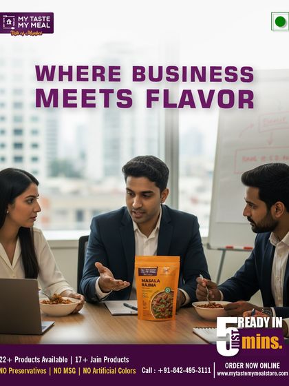 Where business meets flavor. My ready-to-eat meals are perfect for a working lunch during a busy meeting.