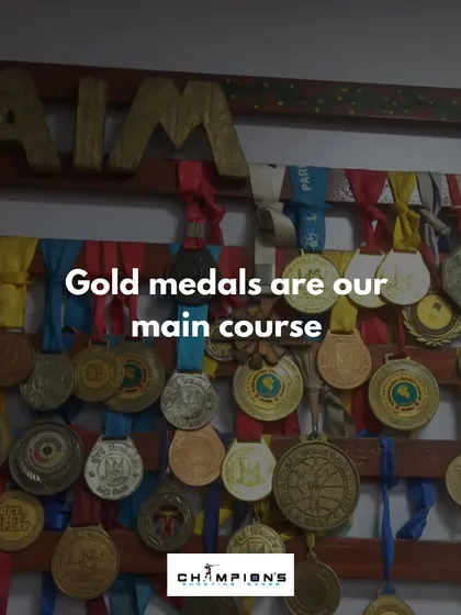 Gold medals are our main course. We train to win, and our wall of medals proves it.
