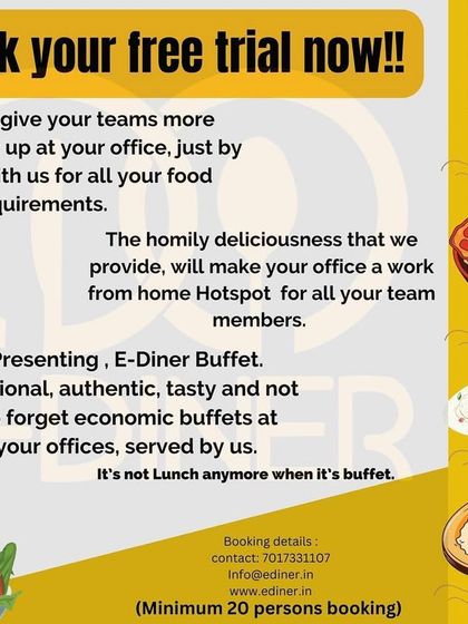 Attention founders and entrepreneurs. Give your team a great reason to be at the office by partnering with me for your food requirements. Book a free trial for my regional buffet.