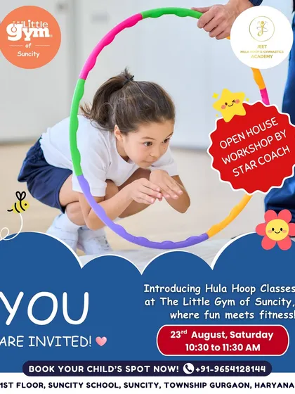 Get a feel for our special skill workshops with this invitation to our Hula Hoop Open House. We love introducing kids to new and exciting ways to move. This event, led by a star coach, is a great example of how we make learning new skills an energetic and welcoming experience.