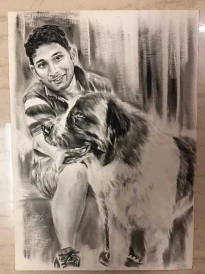 A gallery of my portraits created using the dry brush technique with black oil paint. This method allows for incredible realism and texture, perfect for capturing every detail from hair to clothing.